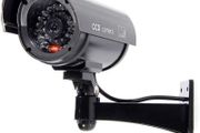 Outdoor Indoor Fake Dummy Imitation CCTV Security Camera with Blinking Flashing Light Bullet Shape Black