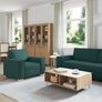 Sofa Set with Cushion 3 pcs Dark Green 220 x 78 x 84 cm Fabric Image 3