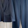Navy pinstripe suit. Image 3