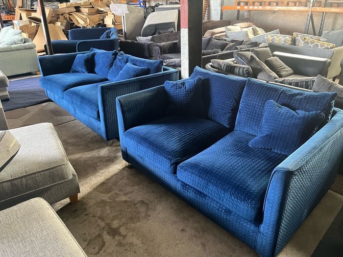 Blue 3+2 sofa set