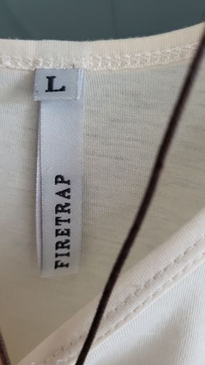 FIRETRAP beige vest top with union jack print Sz L ( Fit 10-12 UK)