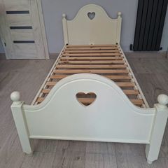 Solid wood white girls bed and mattress