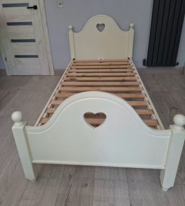 Solid wood white girls bed and mattress