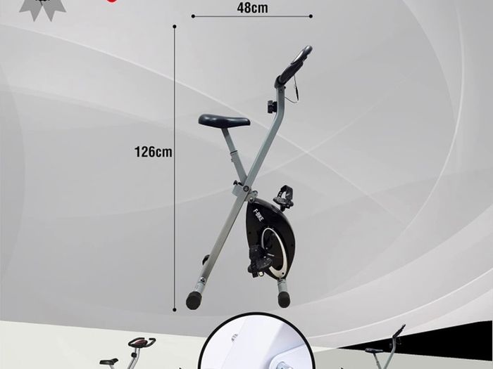 F-Bike, bicycle trainer, home trainer, foldable fitness bike, integrated training computer, hand pulse sensors, foldable, 8 resistance levels (FREE POSTAGE)