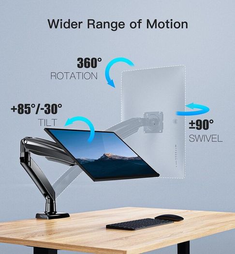 Pair of HUANUO Gas Spring Monitor Mounts 13-49 Screens / Ultrawide Compatible