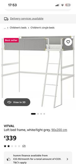 Loft bed frame