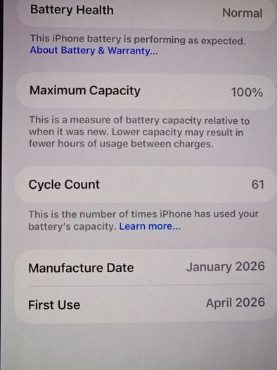 iPhone 17 Pro Max 256GB Battery 100%