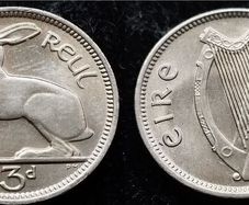 [#419] - Ireland 1968 | 3 Pence | Irish 3d | Hare | KM.12a | MS