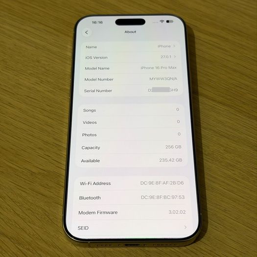 iPhone 16 Pro Max 256GB Sim Free