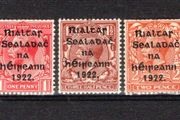1922 Ireland Overprint issue printed by Harrison &amp; Sons Ltd in Glossy Black Ink for Coil Machines.