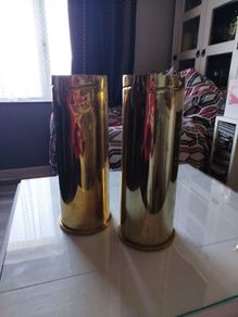 Two Brass Army Shells