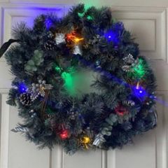 Christmas wreath with lights