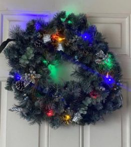 Christmas wreath with lights
