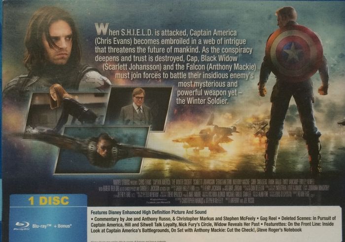 Captain America: The Winter Soldier (Marvel) [2014] Chris Evans, Scarlett Johansson, Sebastian Stan, Robert Redford & Samuel L. Jackson [Blu-ray Movie