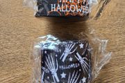 Halloween ribbon - skeleton hands + happy halloween