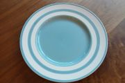 The Conran Shop Large Ceramic Serving Platter / Charger Plate - Light Blue &amp; White Banded (34cm)