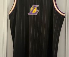 Primark NBA Women 12/14 M Tank Top Black Lakers Basketball Shiny Jersey Top