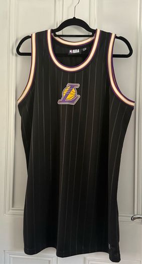 Primark NBA Women 12/14 M Tank Top Black Lakers Basketball Shiny Jersey Top