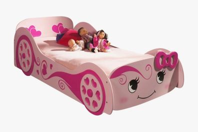 kids pink car bed