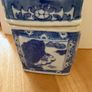 Vintage Asian Blue and White Lidded Ceramic Jar Image 3
