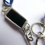 Vintage Sterling Silver 925 Dichroic Art Glass Link Bracelet Toggle Clasp Blue Color length 8,5" - 18,4g Image 10