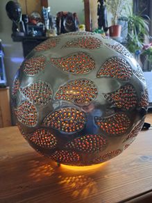 Silver spherical Lamp large