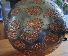 Silver spherical Lamp large