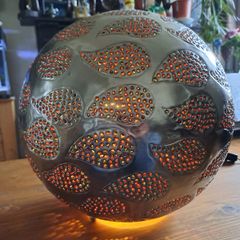 Silver spherical Lamp large