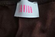 chocolate brown midi skirt