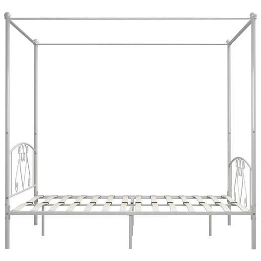 Canopy Bed Frame White Metal 6FT Super King