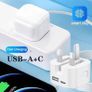 Original USB C Charger Plug UK PD 35W QC3.0 Power Block | Fast Wall Charger Dual Image 8