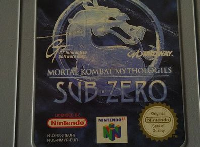 N64 Nintendo N64 Mortal Kombat Mythologies SUB-ZERO Game