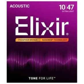Elixir Nanoweb Phosphor Bronze Acoustic Guitar Strings
