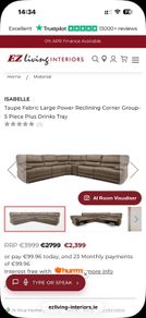 Reclining Corner Sofa + Matching Electric Recliner Chair