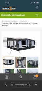 Domestic Club Air 390 All Season Awning suitable for caravans as well as campervans; Tall Annex