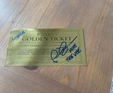 Willy Wonka Golden Ticket signed by Mike TeeVee