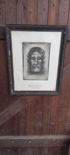 Antique plate print Religious Wall Picture Lord Jesus Christ in its orighinal condition from old church sale in France