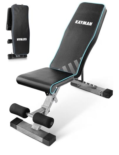 6 Back, 4 Seat, 3 Leg Levels, Workout EPE Foam Gym, PU -108x33x42-112cm, Foldable Fitness Bench for Home Gym, Compact Press, Exercises