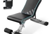 6 Back, 4 Seat, 3 Leg Levels, Workout EPE Foam Gym, PU -108x33x42-112cm, Foldable Fitness Bench for Home Gym, Compact Press, Exercises