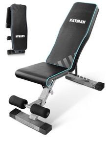 6 Back, 4 Seat, 3 Leg Levels, Workout EPE Foam Gym, PU -108x33x42-112cm, Foldable Fitness Bench for Home Gym, Compact Press, Exercises