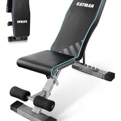 6 Back, 4 Seat, 3 Leg Levels, Workout EPE Foam Gym, PU -108x33x42-112cm, Foldable Fitness Bench for Home Gym, Compact Press, Exercises