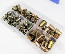 75pcs/box Mix Size Insert Nut E-nut M4 M5 M6 M8 Set Kit Thread Embedded Hex Hexagon Socket Head Wood Furniture Bed Cabinet Table