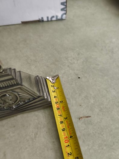 Rare find Crucifix of Lourdes, Art Deco period from the 1920s Materials: Metal