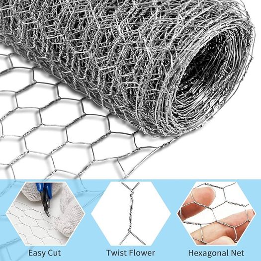 FREE P&P Chicken Wire Mesh, 35cm x 6m Galvanized Hexagonal Garden Netting Fencing, for Pet Poultry Animal Rabbit Chicken Fencing/DIY Craft and Home Decoration