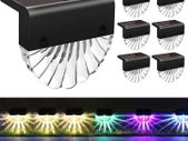 Solar Lights Outdoor,6 Pack Solar Fence Lights Waterproof Solar Step Light Used for Railings,Terraces,Stairs,Garden Decorations,Walls,Warm White/Led Color Changing Lighting