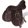 Horse Riding Saddle Set 17.5" Real Leather Brown 12 cm 5-in-1 Image 4