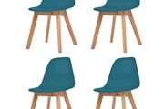 Dining Chairs 4 pcs Turquoise Plastic