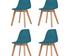 Dining Chairs 4 pcs Turquoise Plastic