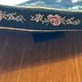 Vintage Black Clutch Purse / Evening Bag with Petite Point Flowers Image 5
