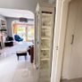 Solid Wood Glass Display Cabinet Light Grey Image 2